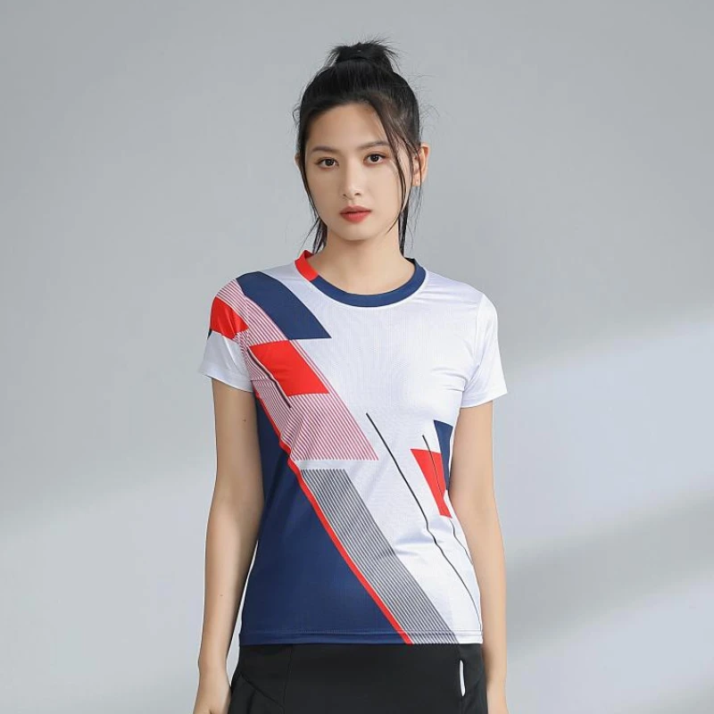 Women Badminton Table Tennis Sports T Shirt For Girls Outdoor Run Fitness Short Sleeve Tops Summer Casual O-neck Quick Dry Tee