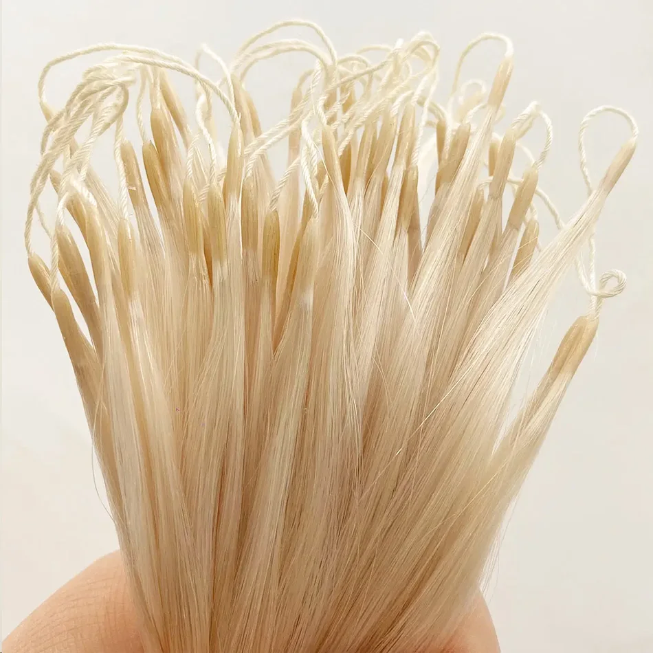 حزم من ريش الشعر البشري وصلات شعر 100% شعر طبيعي حقيقي مريح وغير مرئي 18-30 "أسود بني أشقر للصالون