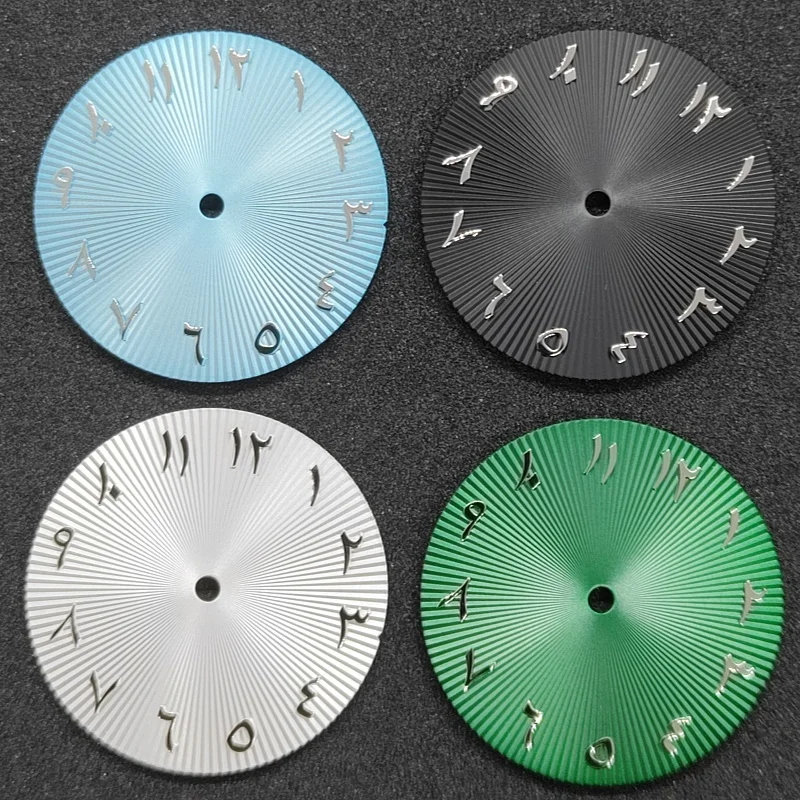 Cadran de montre à chiffres arabes, accessoires de mouvement, café, or, noir, bleu, blanc, pas de cadran Shoous, convient à NH35, NH36, nouveau, 28.5mm, NH35