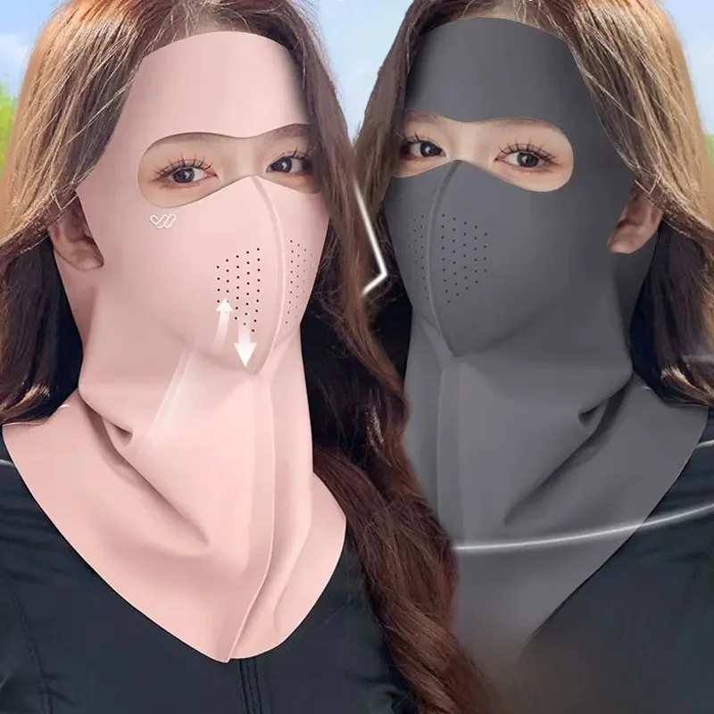AliExpress New Unisex Fashion Ice Silk Sun Protection Mask Full Face UPF50+ Anti-UV Neck Scarf Breathable Sunshade Face Mask Cycling