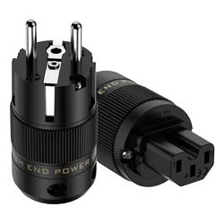 Audiocrast Rhodium Plated EUR Schuko EU Power Plug & IEC Connector plug HIFI