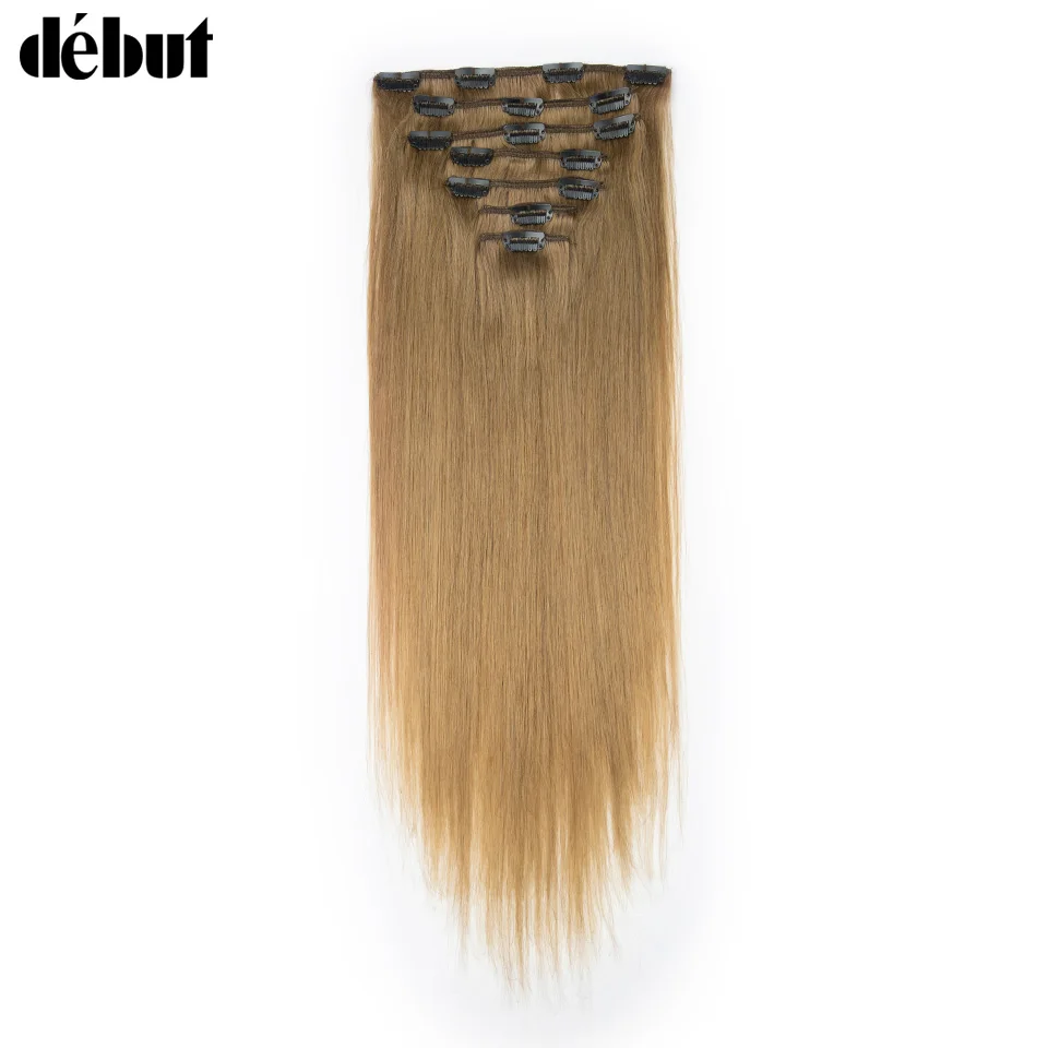 

Debut #8 Highlight #4 P4/27 P6/613 #613 Straight Clip In Hair Extensions Human Hair 7 Piece/Set In Human Hair Extensions Head