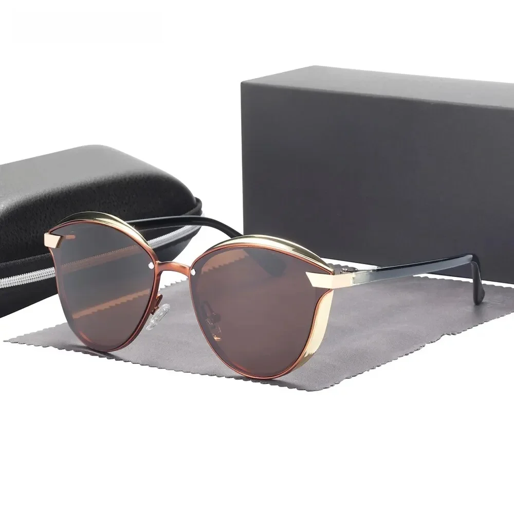 BARCUR Stijl Gepolariseerde Zonnebril Voor Vrouwen Catmore Ronde Zonnebril Dames Dames Eyewear Accessoire UVAB Bescherming - afbeelding 2