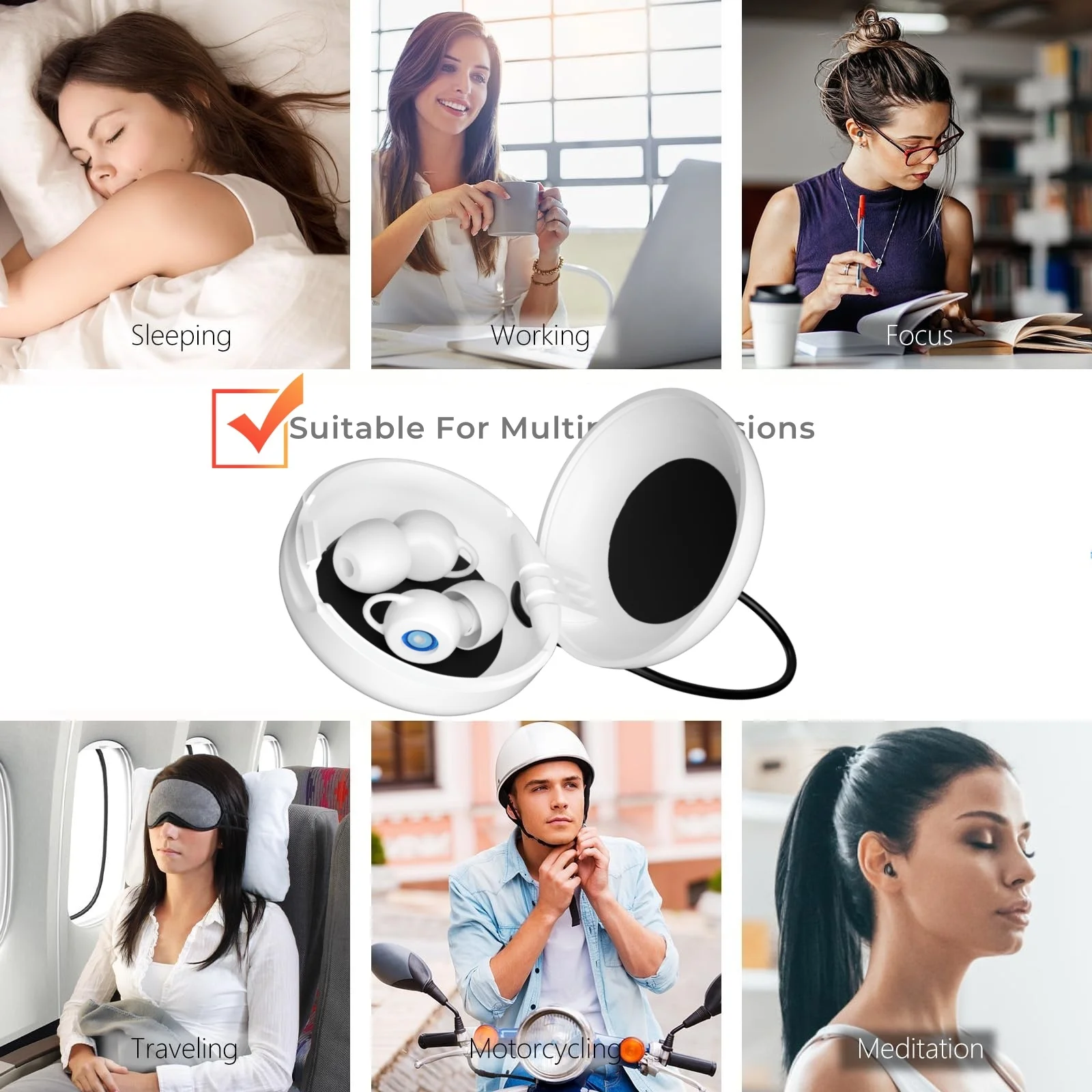 Reusable Earplug Sound Reduction Ear Plugs For Protection Ear Improving Sleep With 27 Db Noise Cancelling