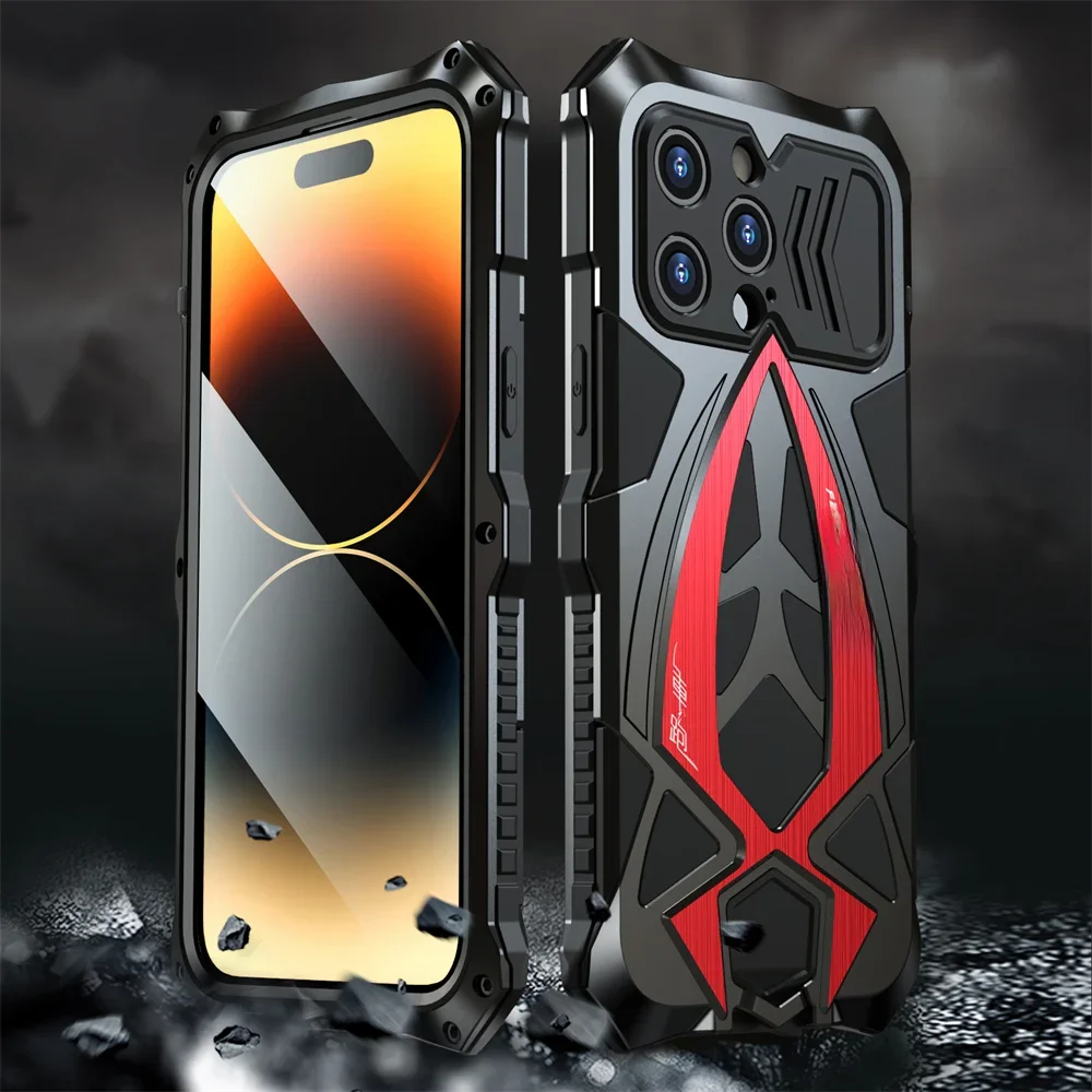 LUPHIE Rosdster Metal Armor Case dla iPhone 16 Pro Max 7G 8G XR XS 11 12 Mini 13 14 15 Pro Shockproof Heavy Duty Defender Cover — zdjęcie produktu 7