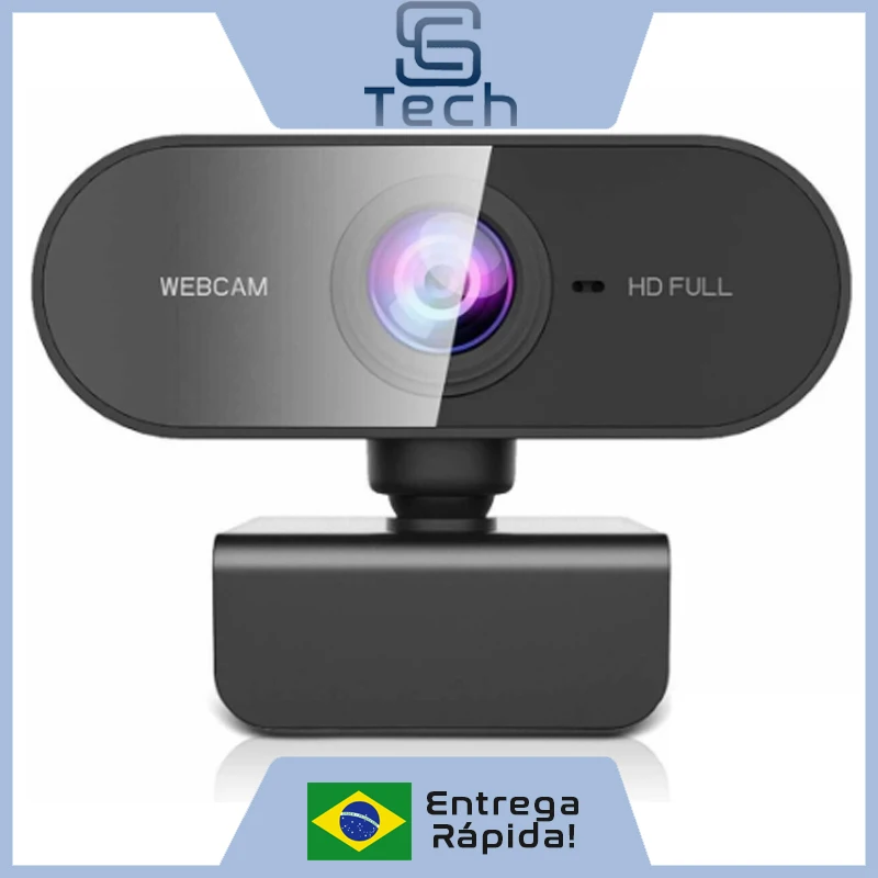 Webcam 1080p Camera Para Computador Com Microfone Embutido