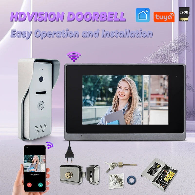 

Hot Selling IP Video Door Phone Villa Kit Support Mobile wifi Tuya / Smart life APP Remote Video Calling and Unlocking