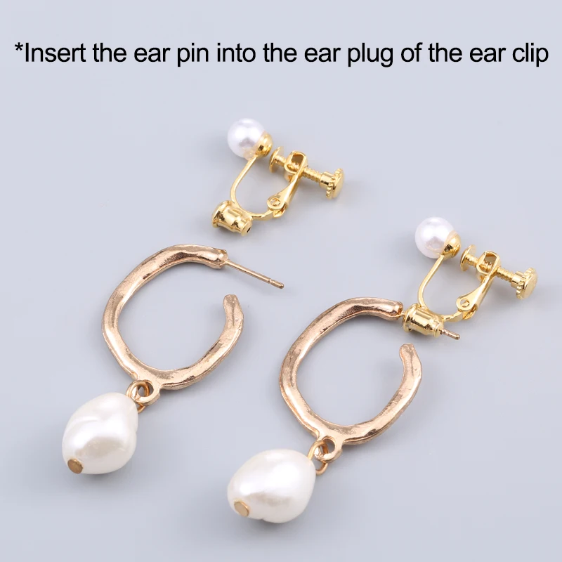 2/10 Count, Inlaid Pearl Earrings for Women, Unpierced DIY Jewelry Accessory, Stud to Clip Converter Clip On Earrings for Women