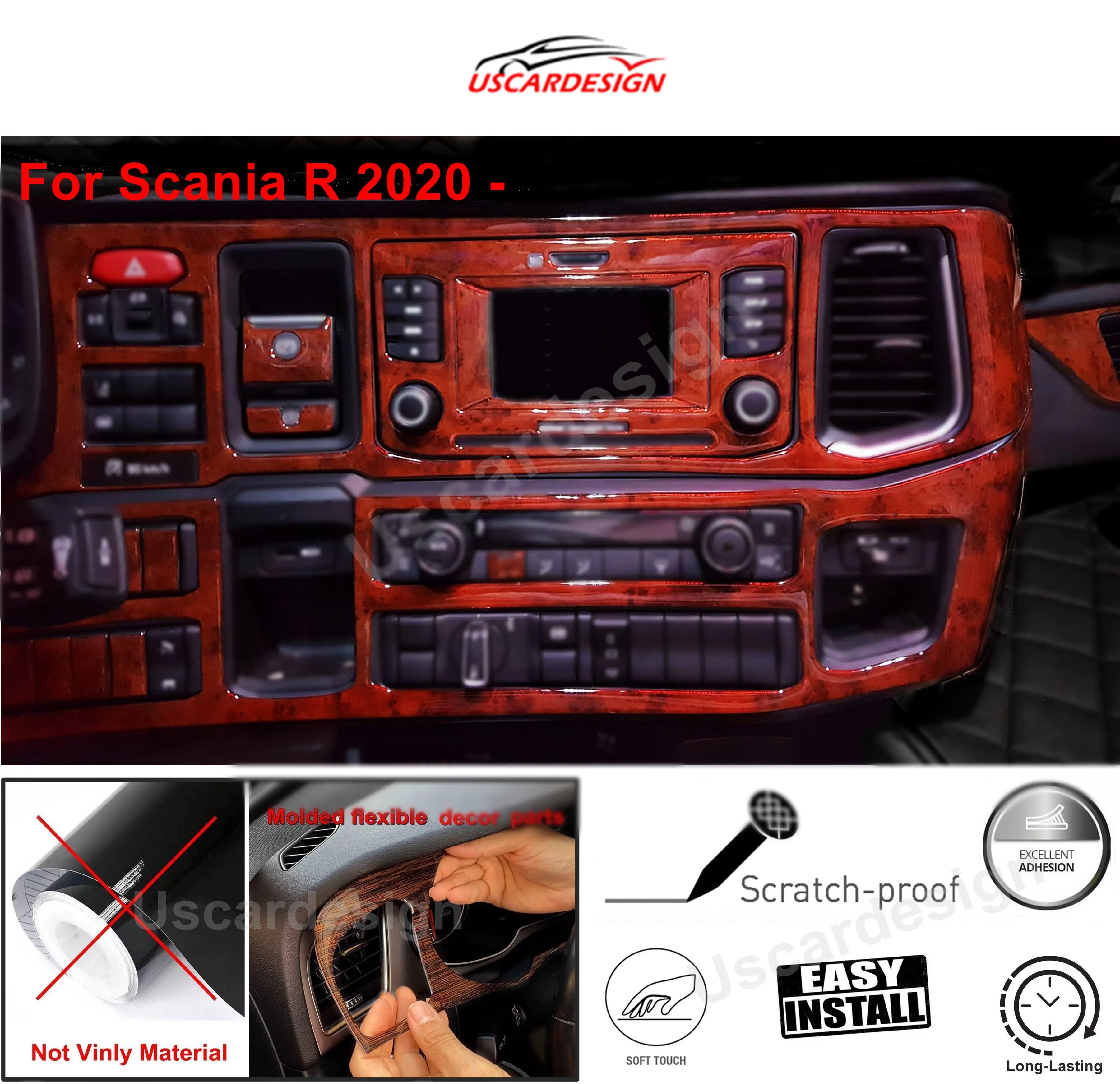 

Decoration Set For Scania R (2020-), Decal for Scania R, Scania Dash Kit, Scania Accessories, Car Coating, Truck Trim Cover