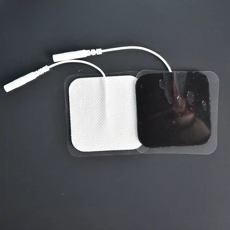 20/10 sztuk 5*5cm EMS dziesiątki elektrody do stymulatora mięśni fizjoterapia maszyna do terapii podkładki masażer wyszczuplający Adhensive żel Pad — zdjęcie 2