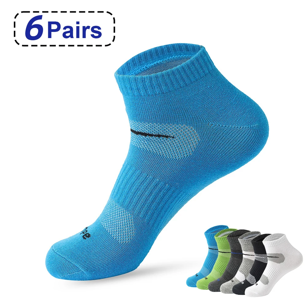 6pairs Men's Short Socks Men's Pure Cotton Ankle Sports Socks Men's Running Mesh Breathable Summer Casual Soft Men's Short Socks