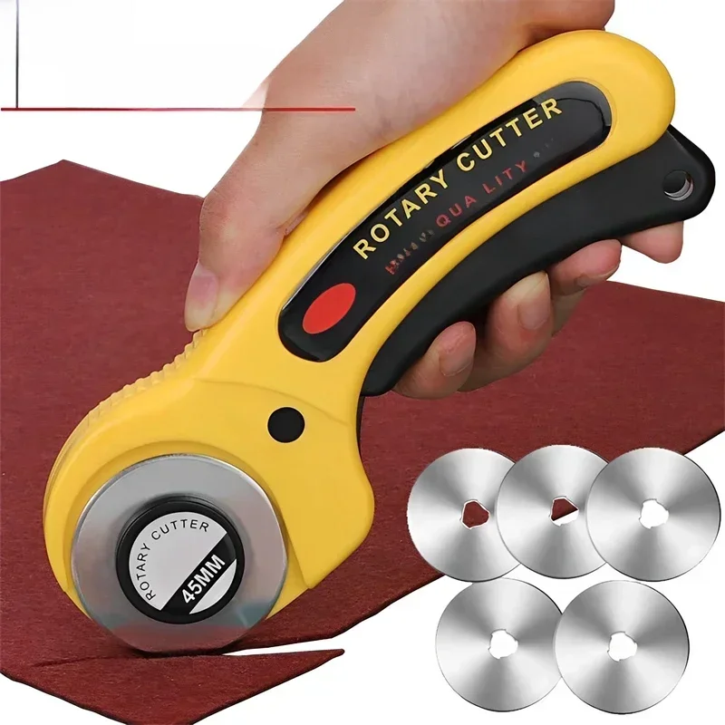 45Mm Lederen Handwerk Roterende Snijder Lederen Snijgereedschap Lederen Ambachtelijke Stof Cirkelvormig Mes Diy Patchwork Naaien Quilten - afbeelding 2