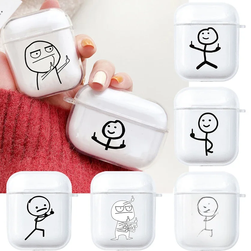 Étui homme drôle pour Airpods Pro 2 mignon créatif dessin animé protecteur housse boîte Airpods 1 2 3 Pro Air Pod couverture Funda