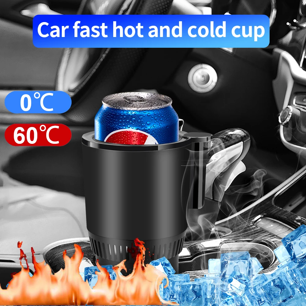 New Touch Screen Cooling Beverage Drink Cans Smart Car Cup Holder Cooler Warmer Auto Cup Drink Holder for Camping Travel Driving