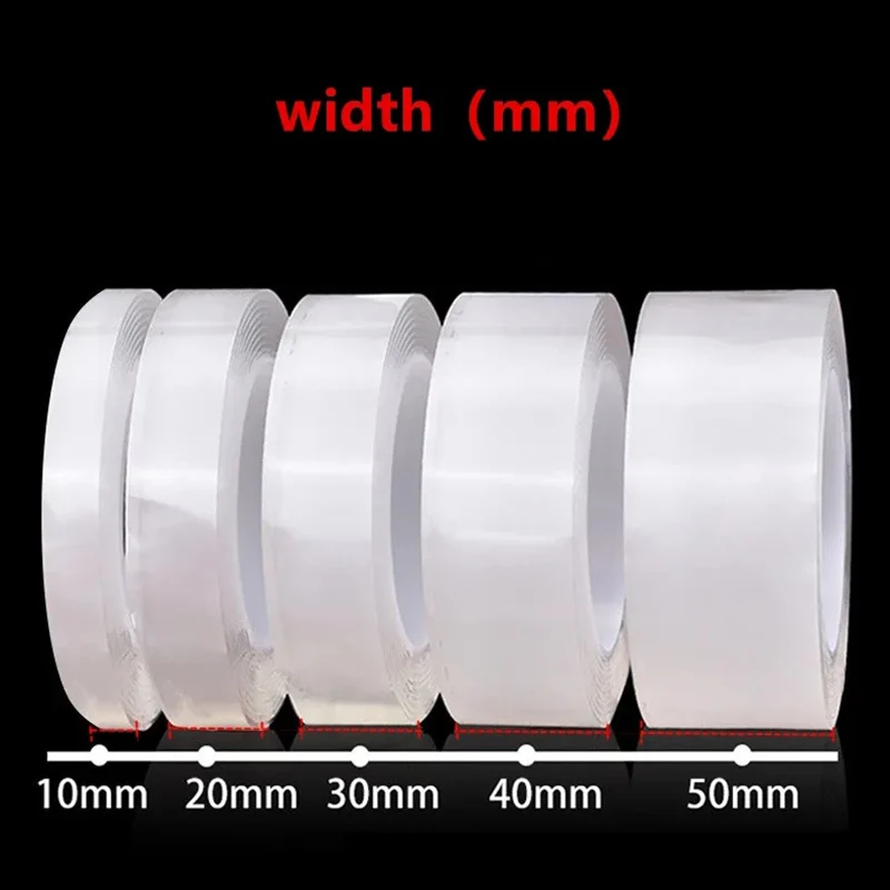 1/3/5m Nano Tape Double-Sided Adhesive Tape Traceless Waterproof Tape For Bathroom Kitchen Sink Tap Gel Sticker