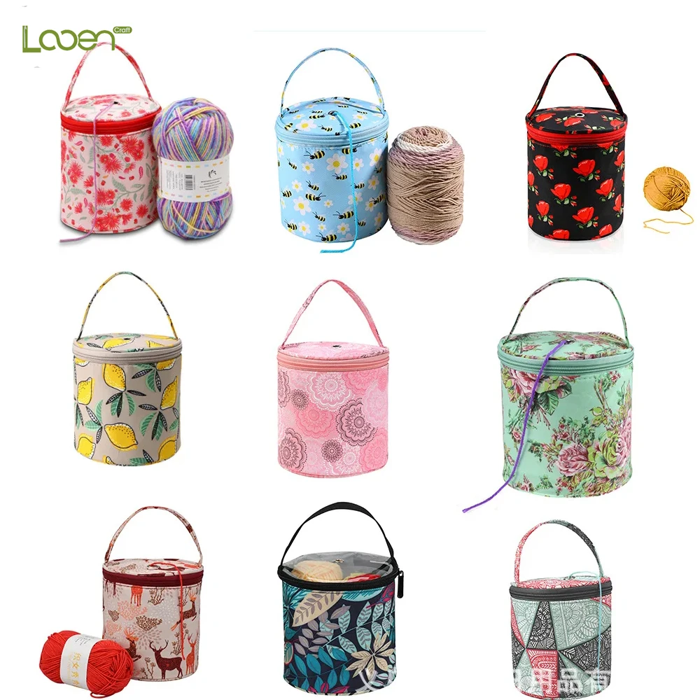 

1pc Portable Yarn Storage Bucket Bag - Outdoor Portable Yarn and Crochet Hook Storage Pouch
