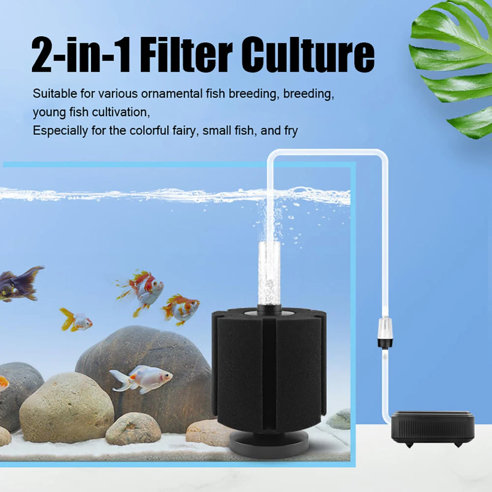 3 Sizes Fish Tank Air Pump Skimmer Aquarium Fish Filter Accessories Practical Aquarium Biochemical Sponge Filter FA011