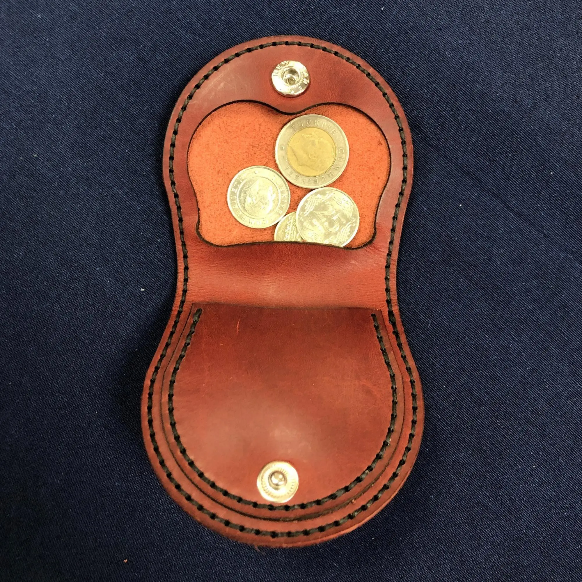 DIY Mini & Snap Coin Purse Kit, Ready Cut Genuine Leather Pieces, Holes Ready for Hand Sewing, Press Cut According to Template