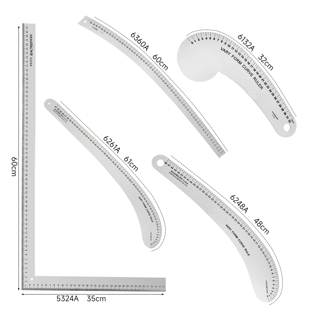 Kearing Vary Form Curve Ruler Aluminum Patchwork Ruler Sewing Tool Measure Tailor Drawing Template DIY Sewing Accessories