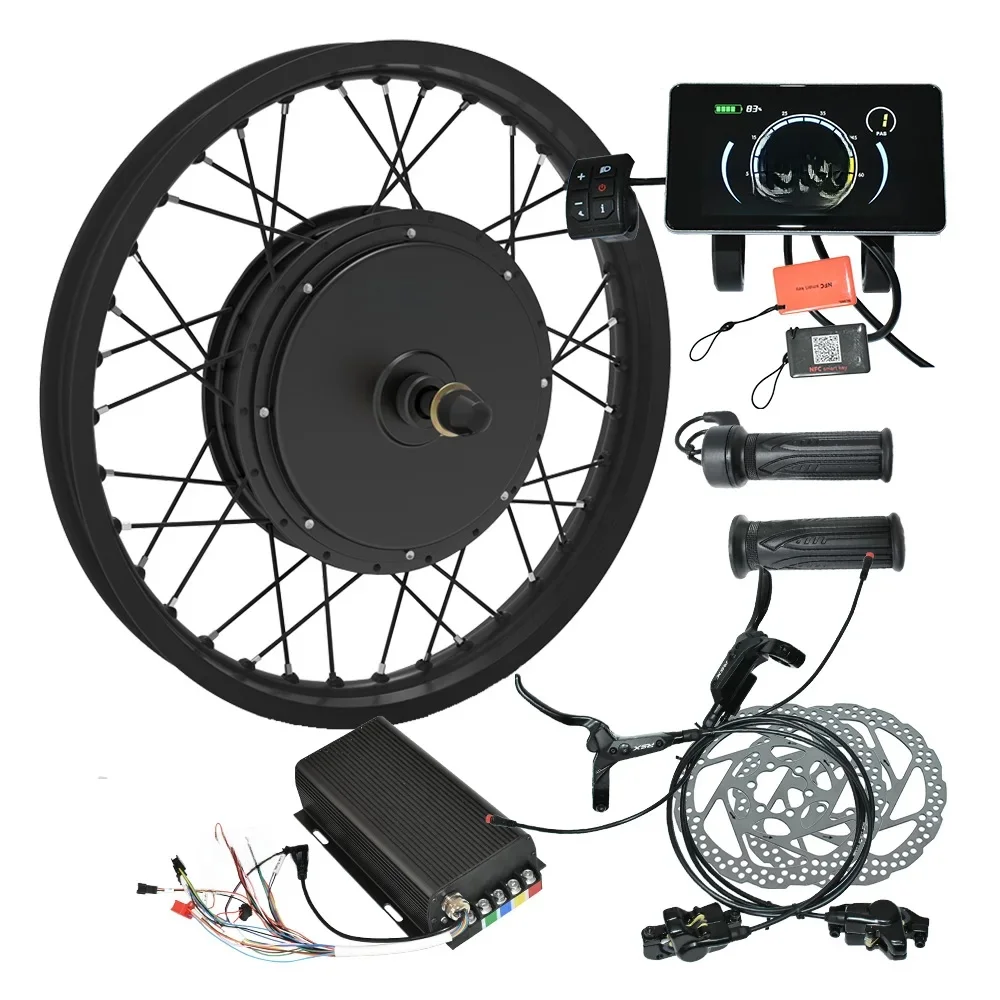 AliExpress suringmax 5000w Electric Motorcycle Kit, Gearless Hub Motor, 72V 100A Sabvoton Controller, E Bike Conversion Parts, E Moped 19" Rim 150mm