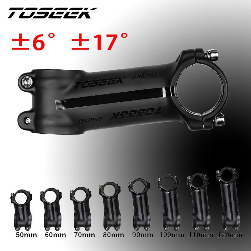 

Toseek Lightweight Bike Power 6/17 Degree 31.8mm Aluminum Alloy Bicycle Handlebar Stem MTB Table Bike Fixed Table Cycling Parts