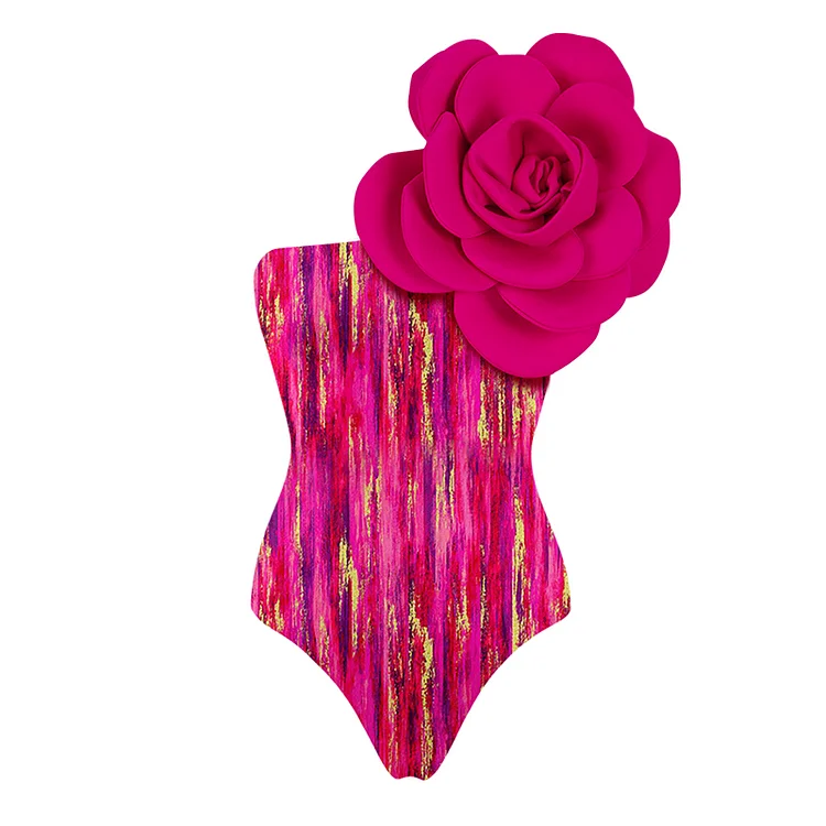 Maillot de bain et jupe vintage fait à la main pour femme, ensemble une pièce à fleurs 3D, vêtements de plage de luxe, tankini, 2024