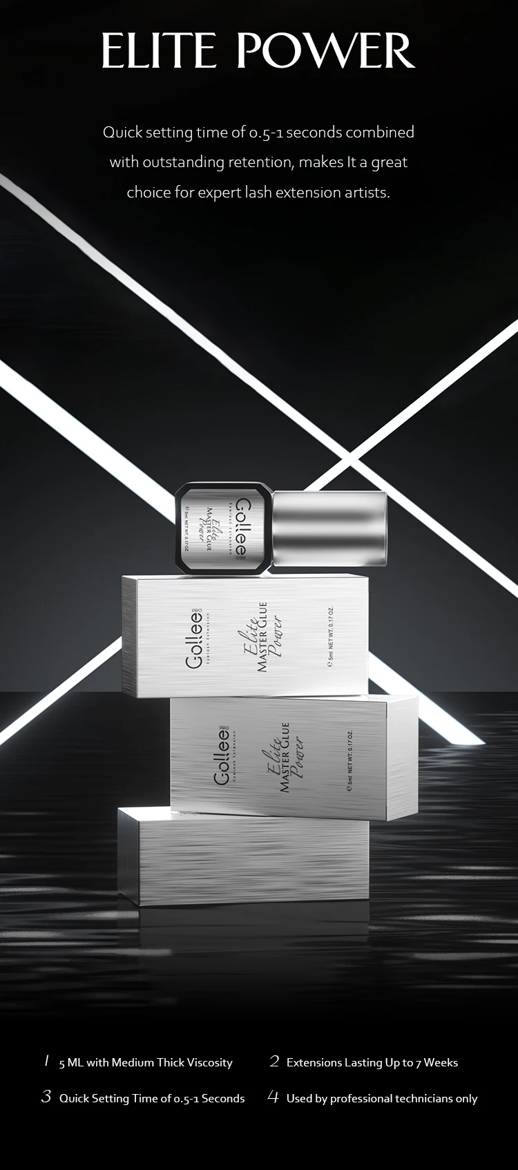 Gollee Wimpernversiegelung für Wimpernverlängerung, 0,5s Schnelltrocknender Super-Bonder für Stärkere Klebeverbindung mit Wimpernverlängerungskleber, Make-up – Detail 2