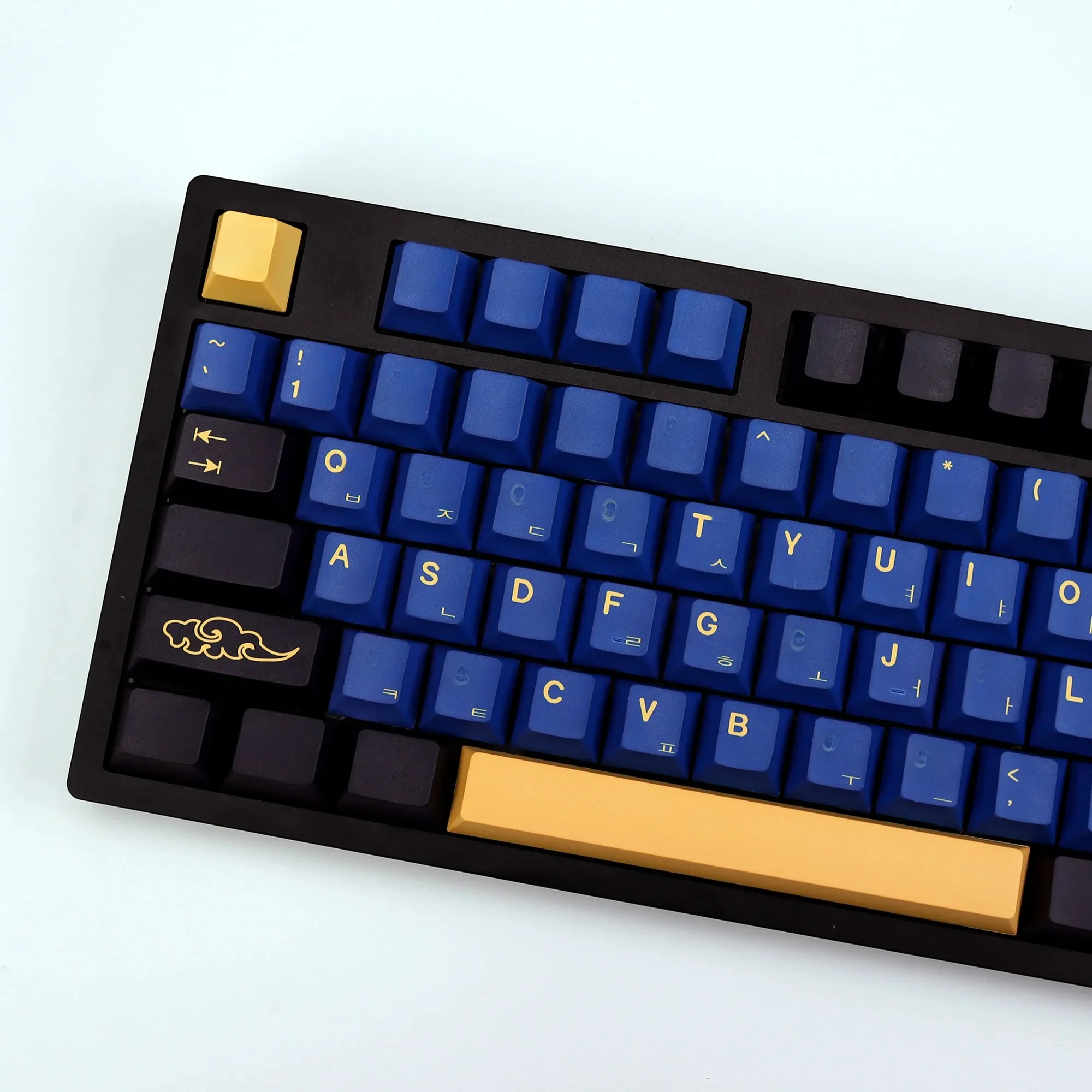 KBDiy Retro GMK Blue Samurai Keycap Korean Cherry Alice Split Space PBT Keycaps Custom For Aula F75 60 Mechanical Keyboard Gamer — zdjęcie produktu 7