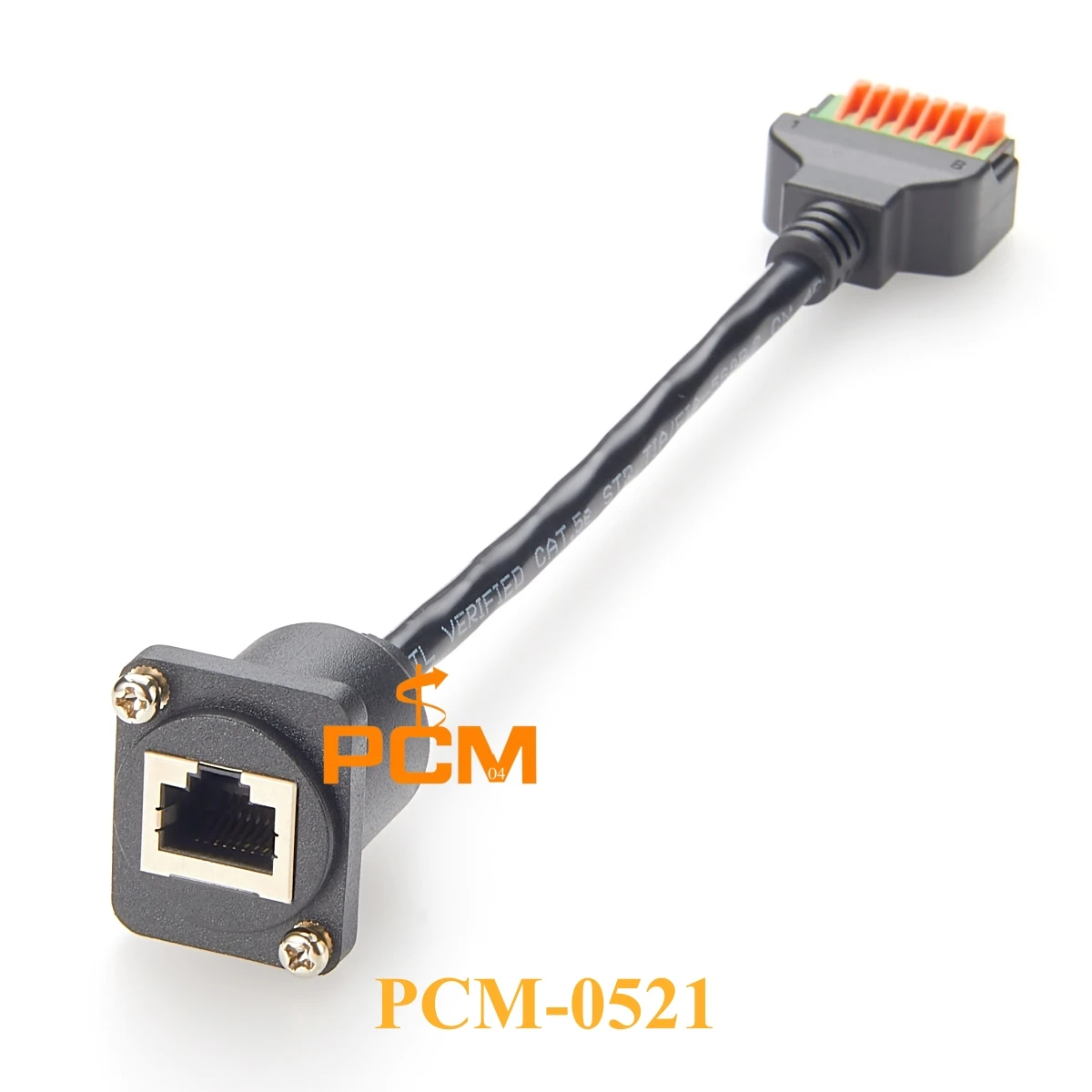 CAT5e, CAT6 8P8C RJ45 panel mount female to 8 Pin Terminal Block Network Ethernet Extension Cable,30cm