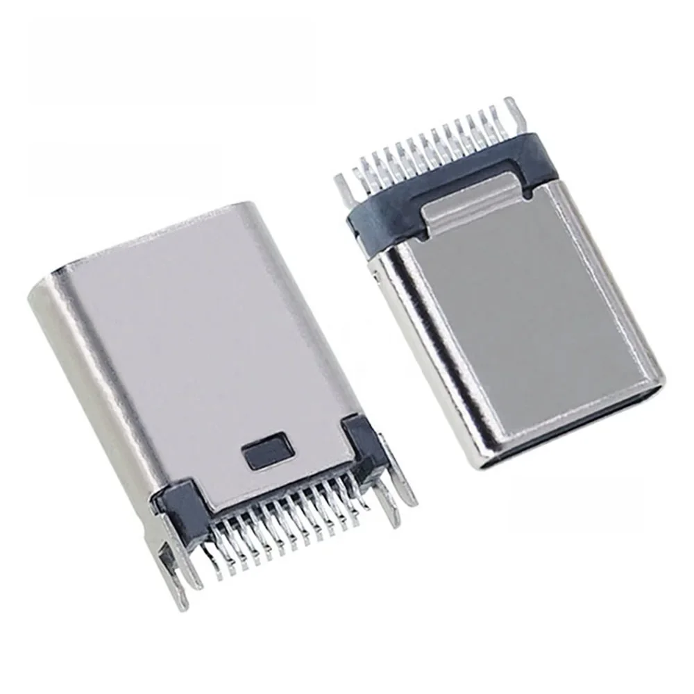 10 pièces USB 3.1 attelle Interface TYPE-C tête mâle 24 broches siège femelle prise Positive et négative prise haute vitesse USB C prise d'alimentation