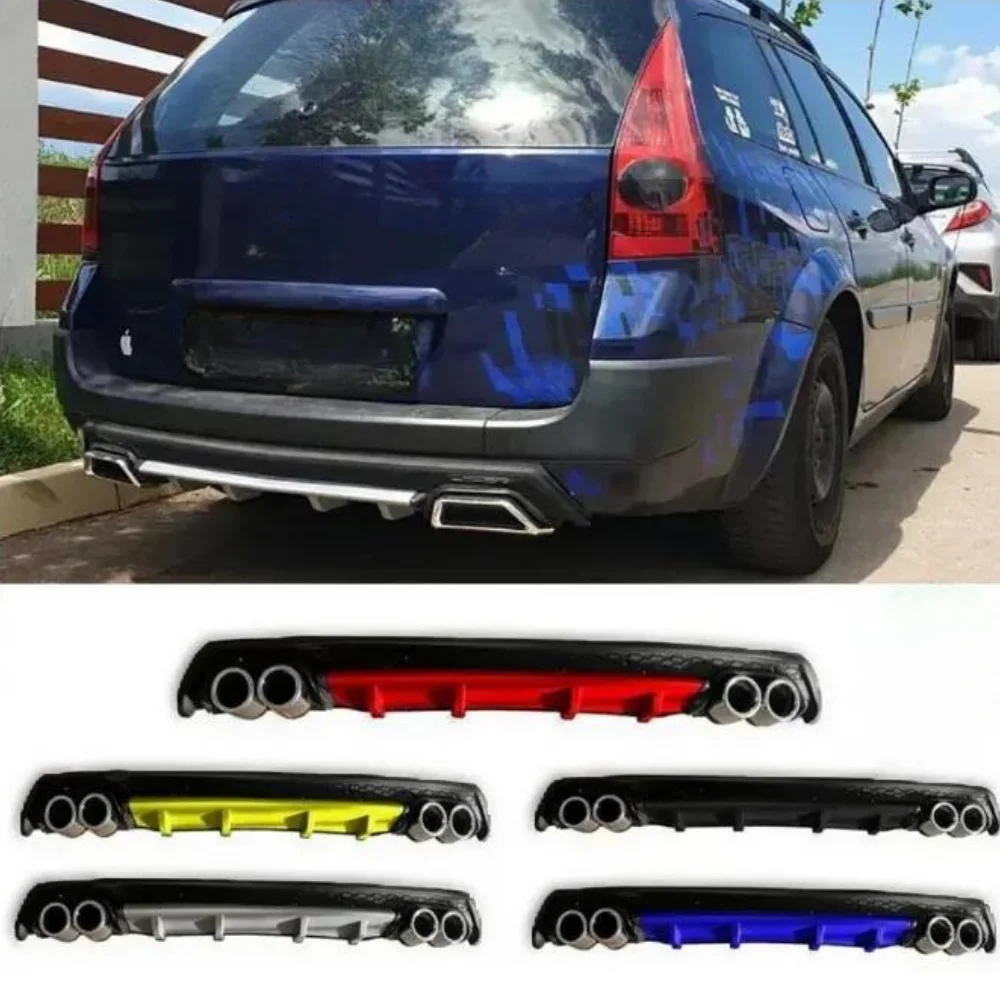 For Renault Megane 2 SW Car Rear Bumper Diffuser Black ABS Plastic Car Styling Spoiler Deflector Body Kit Splitter Lip Tuning