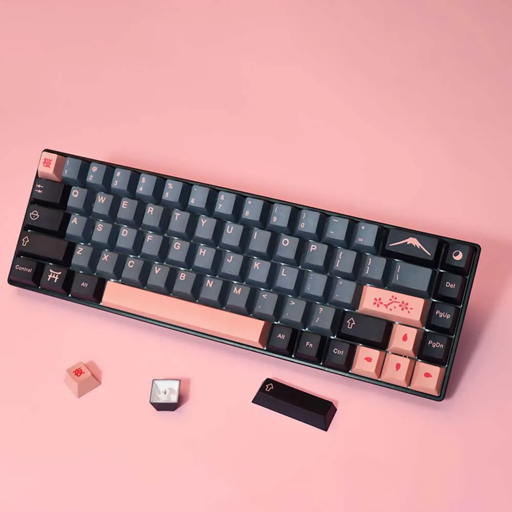 KYOMOT 139คีย์ GMK Night ซากุระ Keycap DYE SUB เชอร์รี่โปรไฟล์ PBT ญี่ปุ่น Keycaps สำหรับ MX ปรับแต่งสวิทช์คีย์บอร์ด