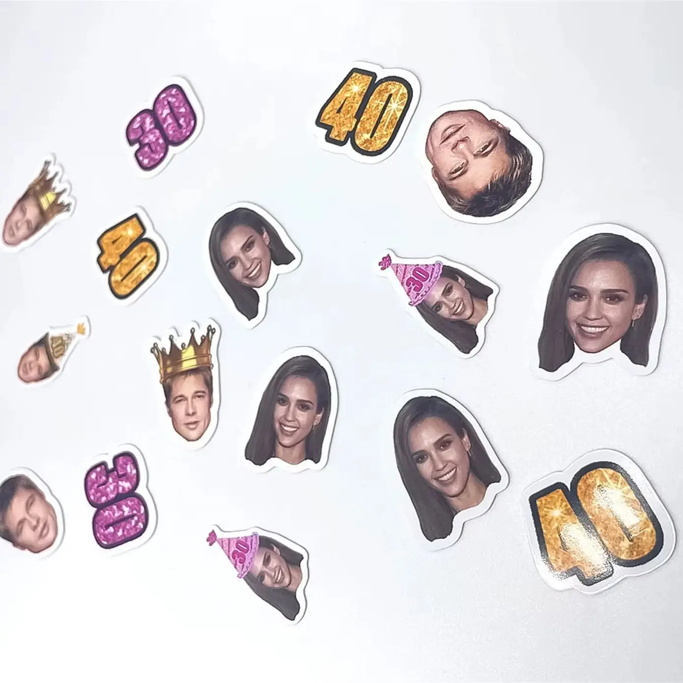 

Set of 10 Personalized Face Confetti Table Scatter Photo Confetti Birthday Party Decoration Bachelorette Retirement Graduation B