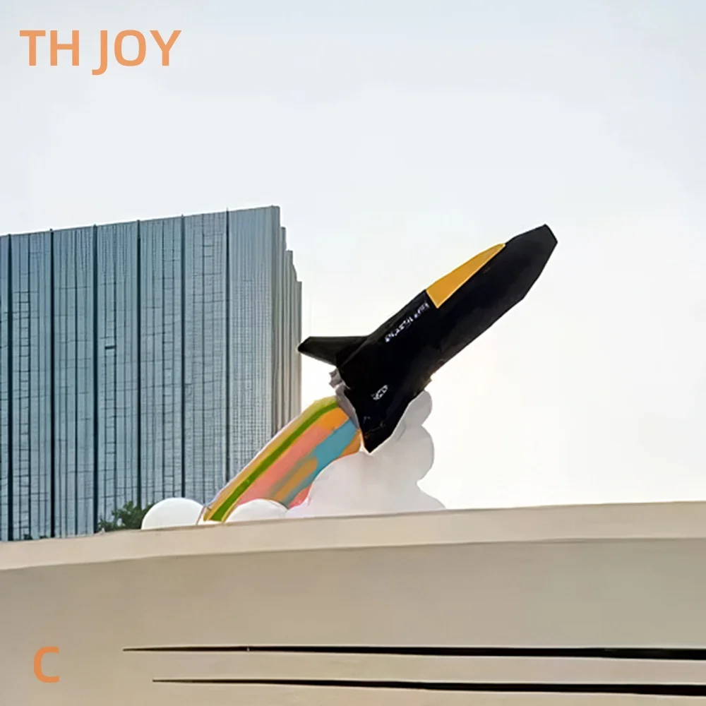nave aerea veloce a porta, modello di razzo gonfiabile, palloncino gonfiabile gigante personalizzato Space Shuttle con luce per la decorazione