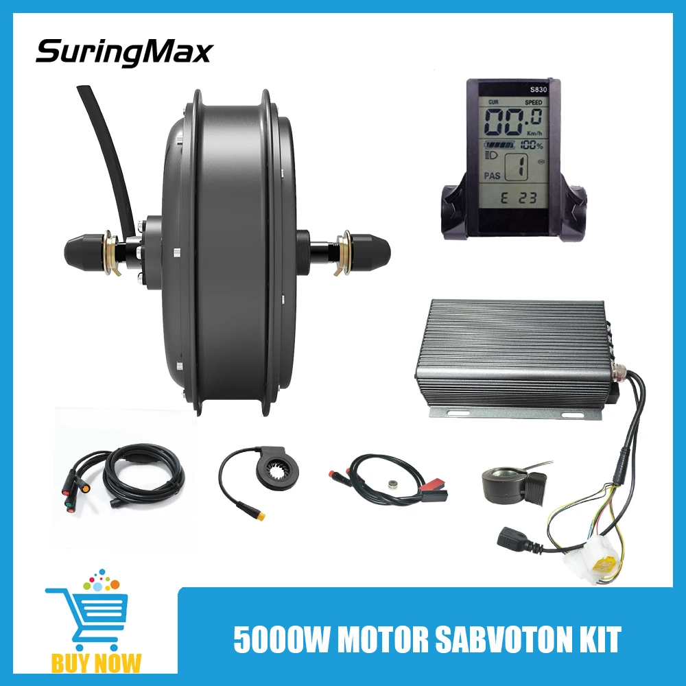 5000W Electric Hub Motor Kit with LCD Display, Sabvoton Controller, electric moped Conversion Part, 50H, 150mm, 72V, 100A, Ebike