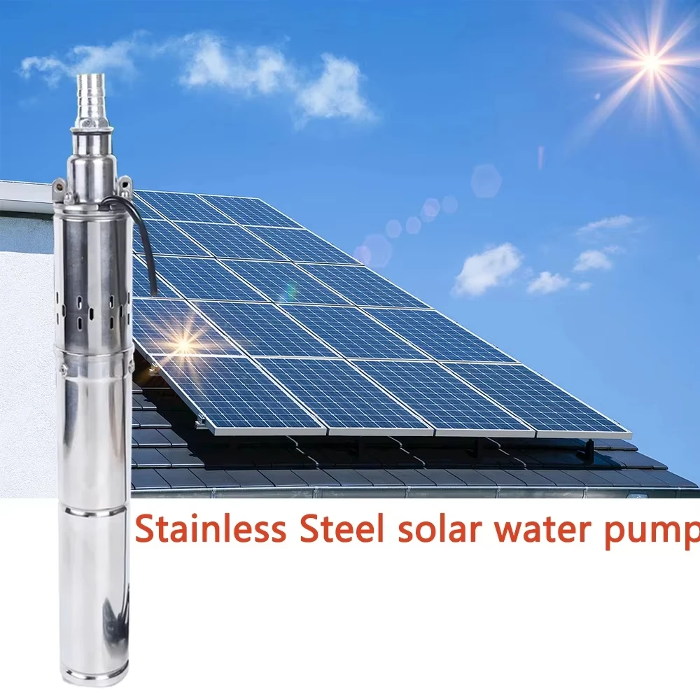 

750W 48V 60V 72V Solar Deep Well Pump Max Head 100M With Built Controller DC Brushless Stainless Steel Submersible Drilling Pump