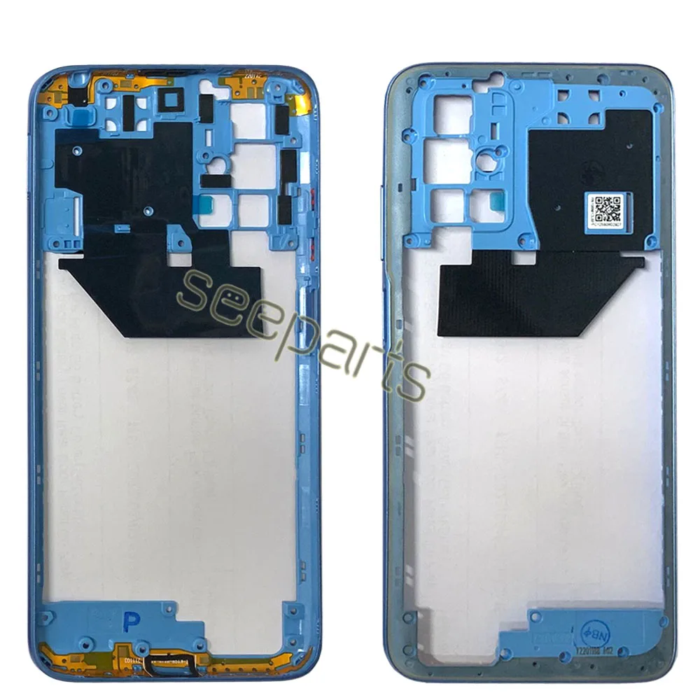 Quadro médio para Xiaomi Redmi 10, placa de moldura traseira, carcaça do chassi, 10 Prime Back, peças de reposição, 2022
