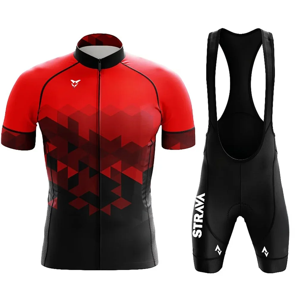 AliExpress 2025 Cycling Jersey Set Strava Summer Short Sleeve Breathable Men's MTB Bike Cycling Clothing