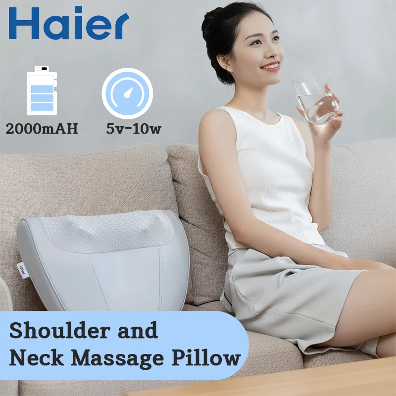 

Haier Neck Massager with Heat 6 17 Degree Design 2000mAh Type C for Back Leg Muscle Pain Relief