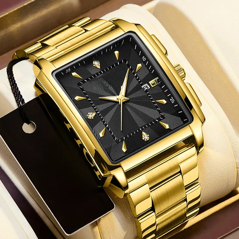 LIGE mode affaires montre hommes carré Sport étanche montres pour hommes haut de gamme de luxe militaire Quartz chronographe montre-bracelet