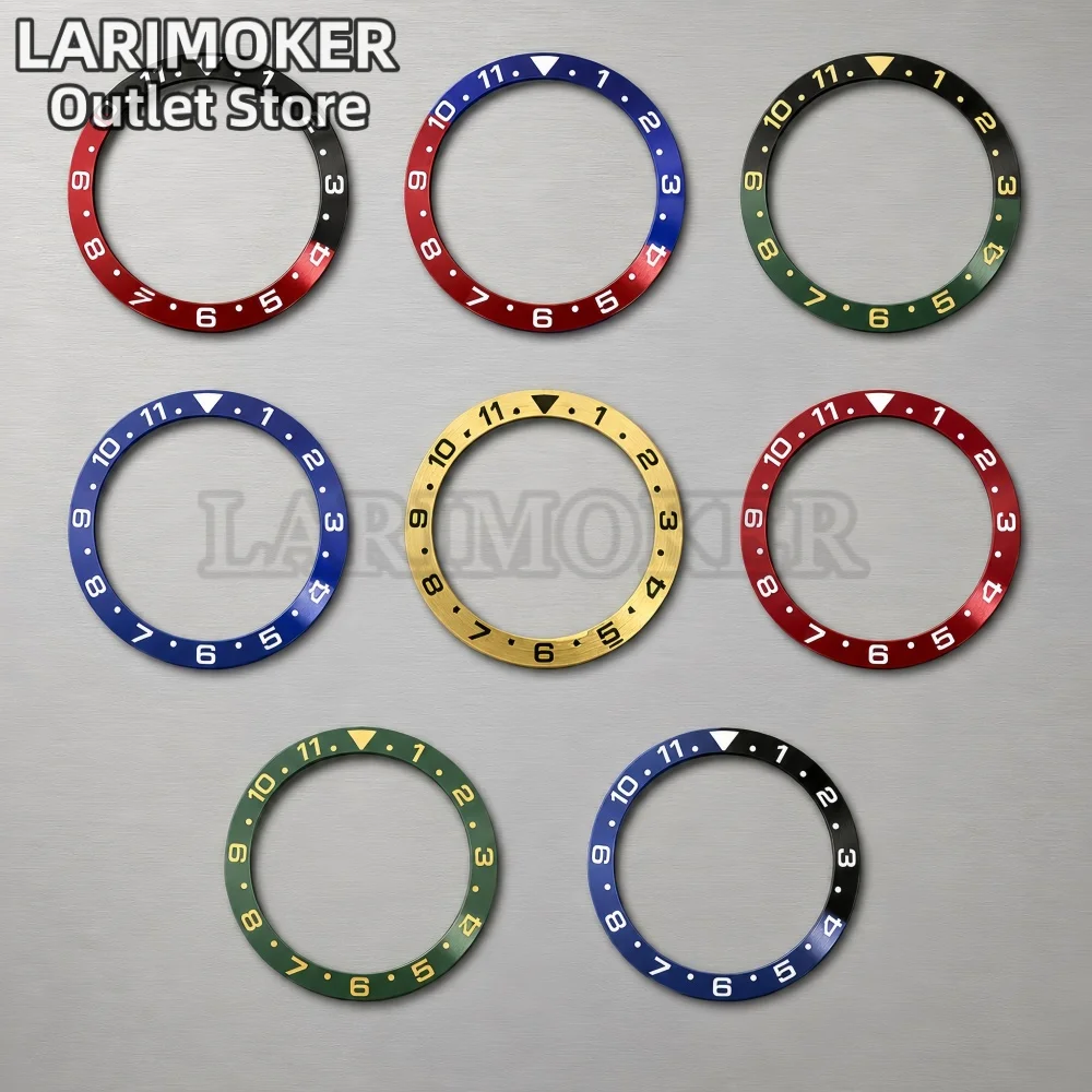 LARIMOKER 38mm Ceramic 12-Hour Bezel Insert Silver Brown Gold Green Black Red Blue for 40mm Men’s Watch Case Parts