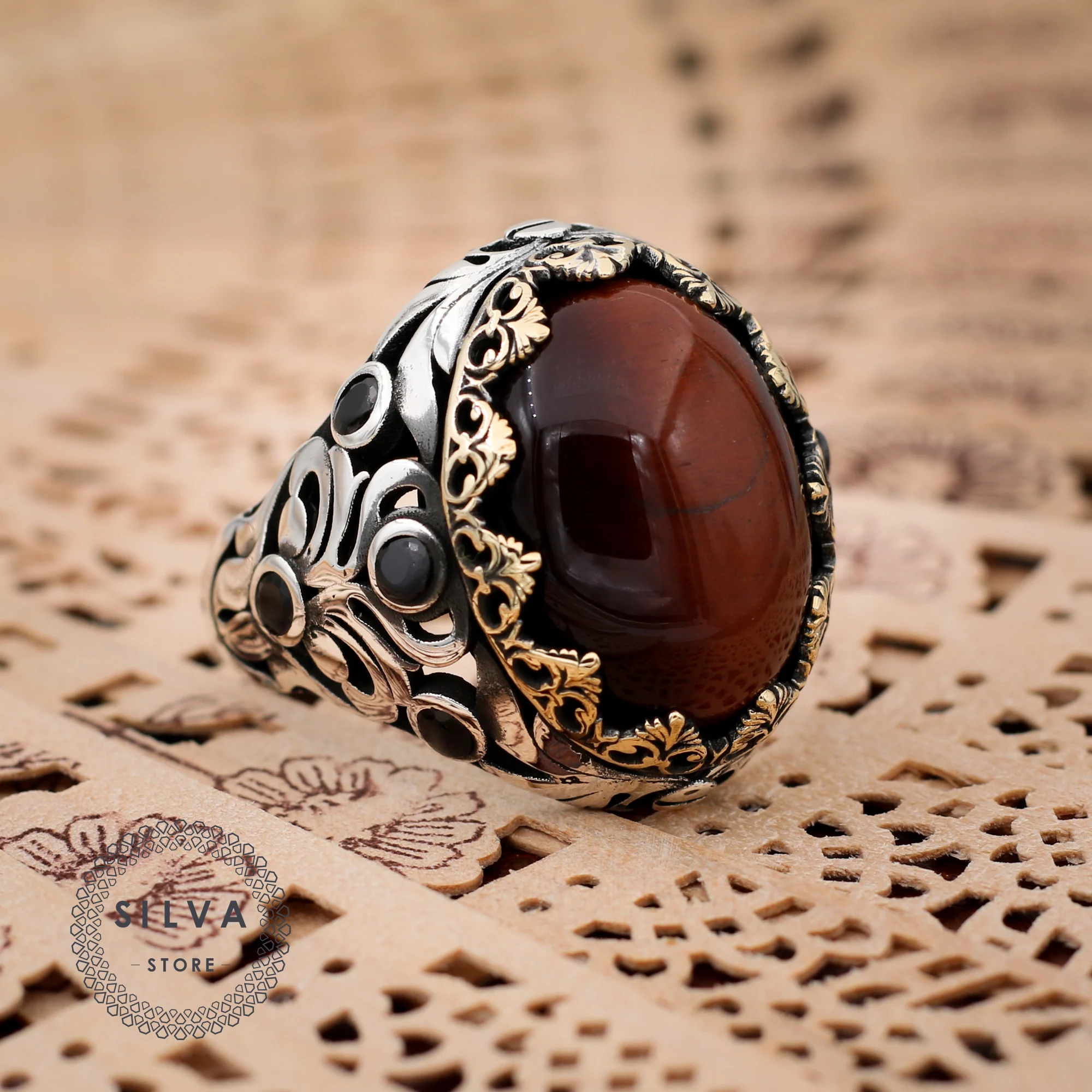 Tigereyes Gemstone Color Can Be Selected 925 Silver Men's Ring Jewelry Stamped With Silver Stamp 925 All Sizes Are Available