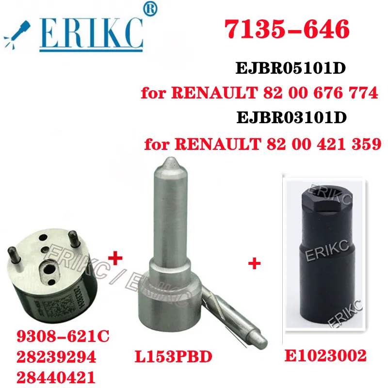 7135-646 EJBR05101D EJBR03101D Nozzle L153PBD Valve 9308-621C Common Rail Injector Overhaul Kits FOR RENAULT 82 00 676 774