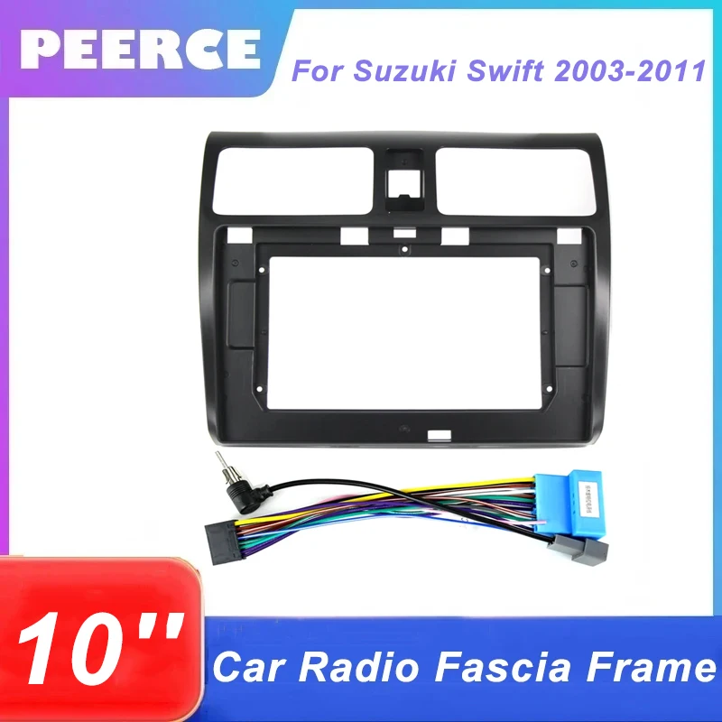 2Din Car DVD Frame Audio Fitting Adaptor Dash Trim Facia Panel 10inch For Suzuki Swift 2003-2010 Auto Radio Player