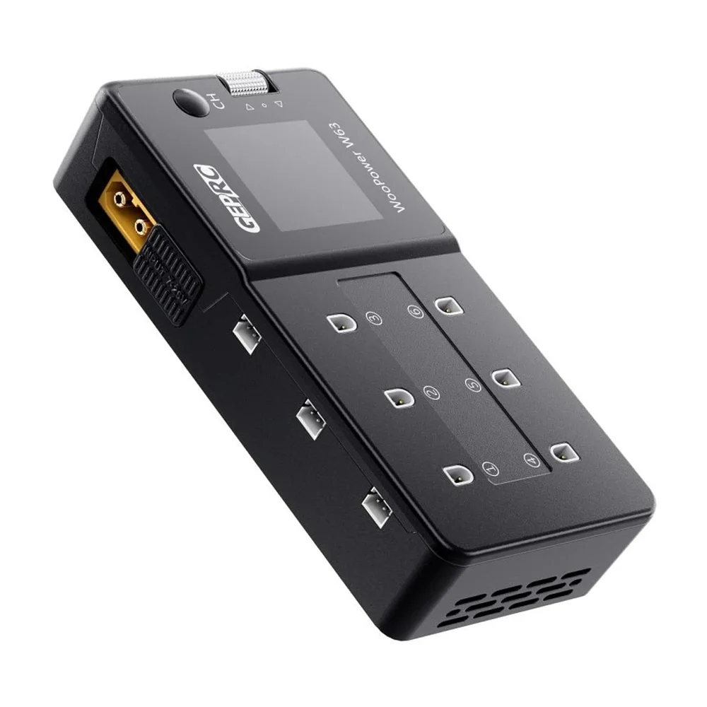 GEPRC WooPower W63 78W 3A * 6 6 منافذ 1S شاحن بطارية ليبو مفرغ مع وظيفة التخزين 1.54 بوصة IPS عرض دعم يبو/