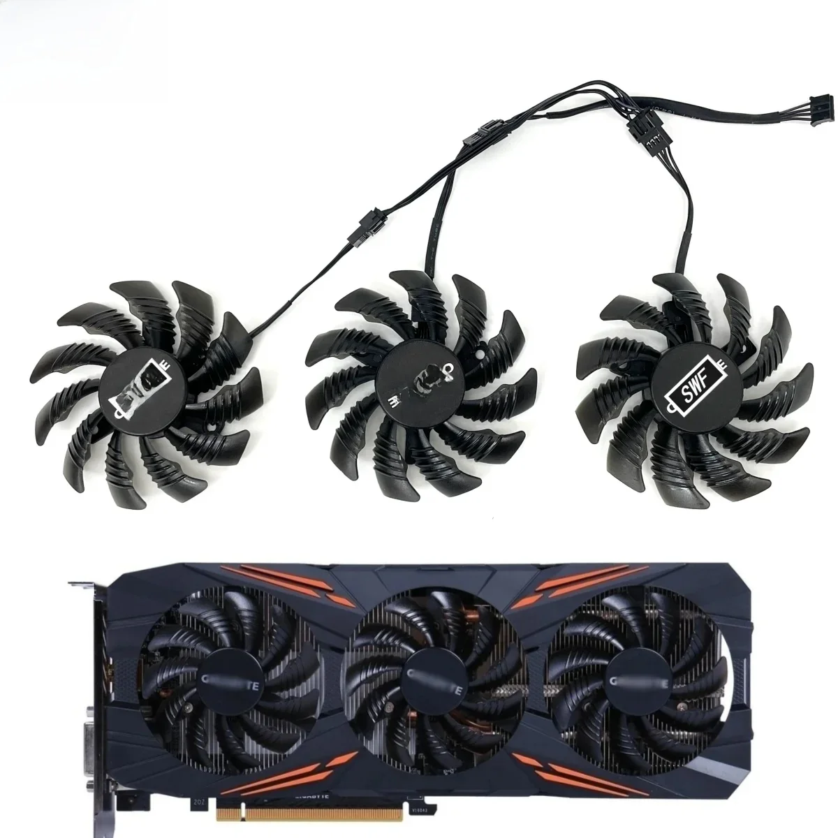 Nowy 75MM T 128010 SU PLD08010S12HH Wentylator chłodzący do karty graficznej Gigabyte AORUS GTX 1080 1070 Ti 1060 G1 Wentylator chłodzący do kart graficznych do gier — zdjęcie produktu 6