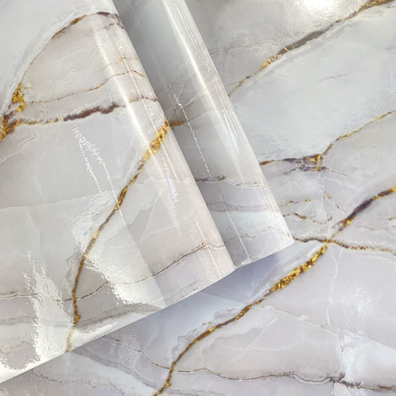 Waterproof and Stain Resistant Marble Self-Adhesive Wallpaper Kitchen and Living Room Background Wall Decoration Stickers