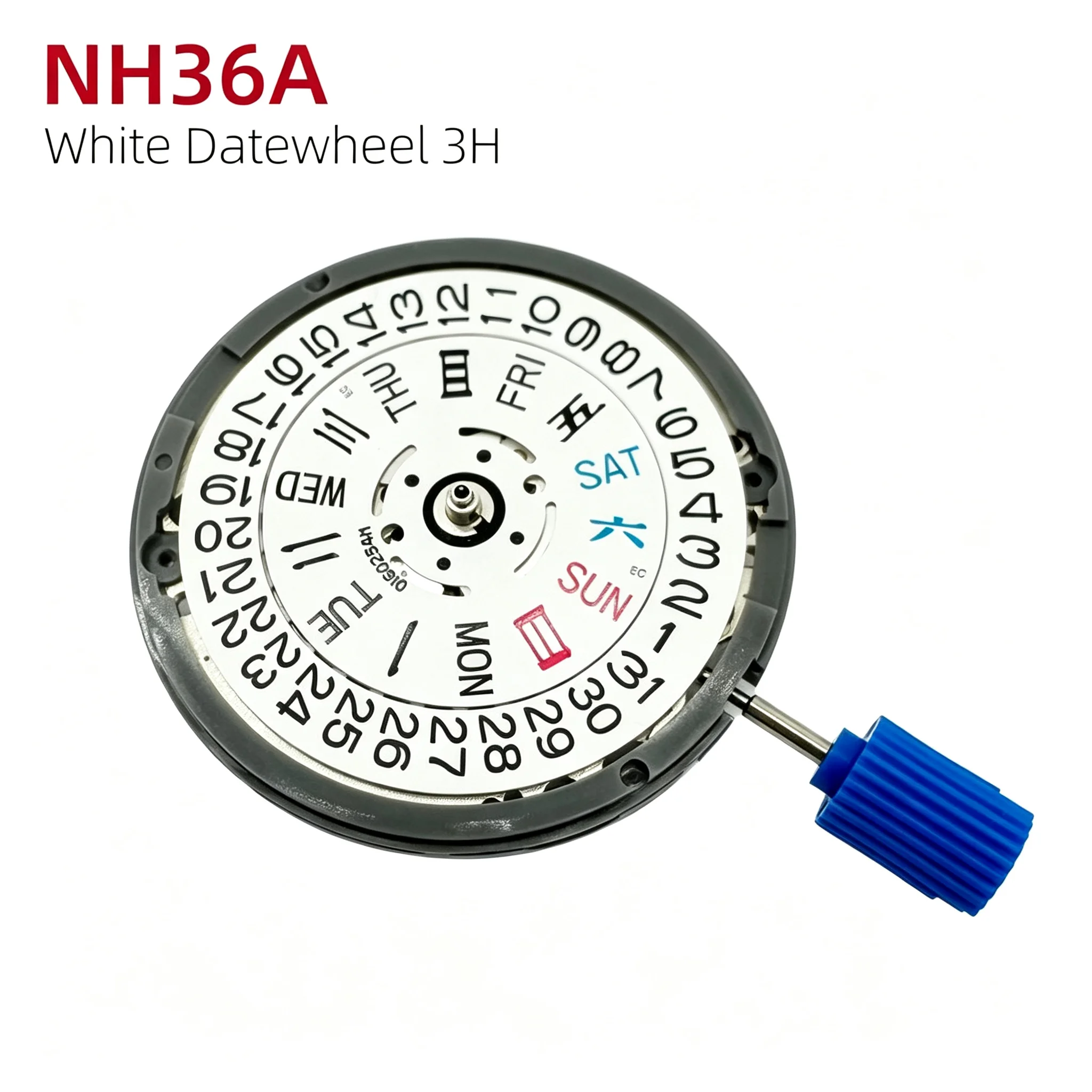 Movimiento automático japonés NH36A, fecha y día en blanco, corona a las 3:00, a las 3.0/3.8 horas, 24 joyas, piezas de reloj modificadas NH36 4R36A