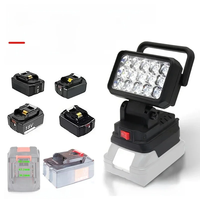 Pour Makita 18V Li-ion batterie accessoire BL1830 LED lampe de travail torche lampe de poche lanterne Camping éclairage de secours BL1430