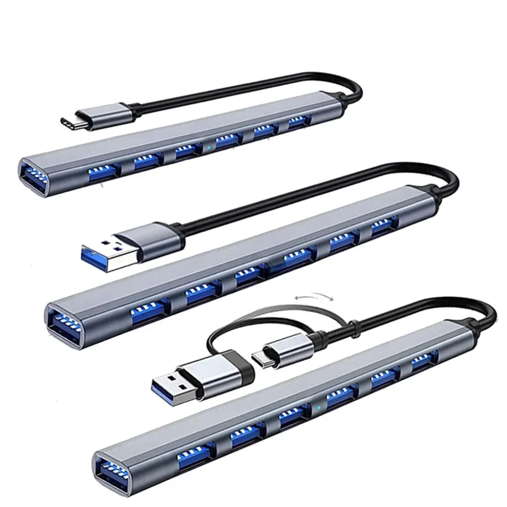 HUB USB typu C 3 0 Rozdzielacz USB-A 7 portów USB3.0/2.0 z USB-C PD Szybki transfer danych do komputera PC Laptop Macbook Akcesoria — zdjęcie produktu 7